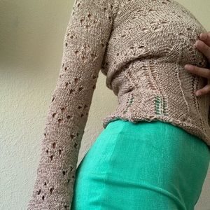 Elegant Tan Knit Women's Top
